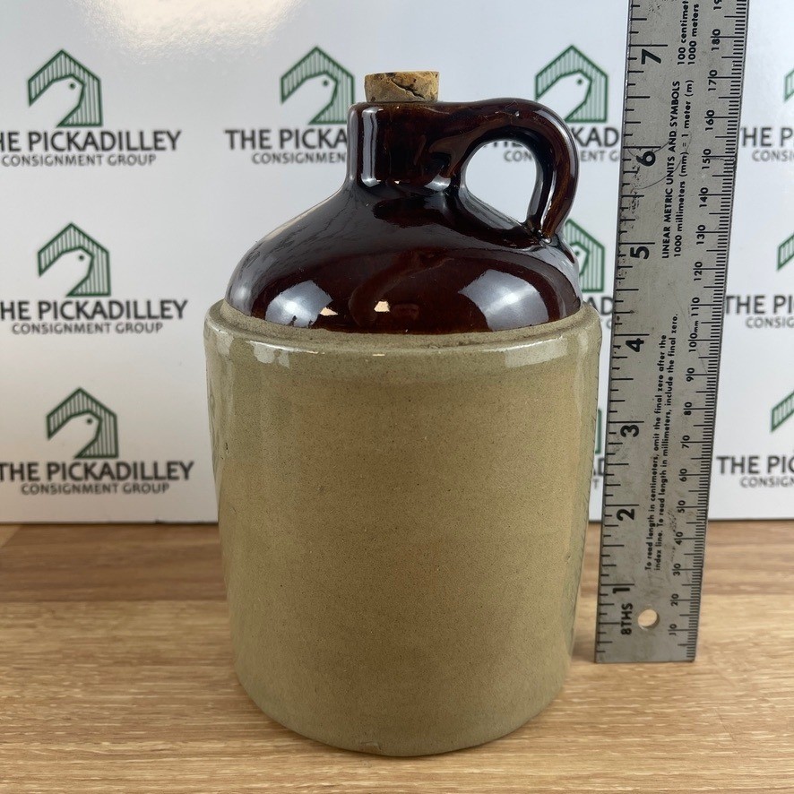 Vintage 1979 Alpha Gamma Rho Barnyard Brawl Stoneware Whiskey Jug USA Made Brown