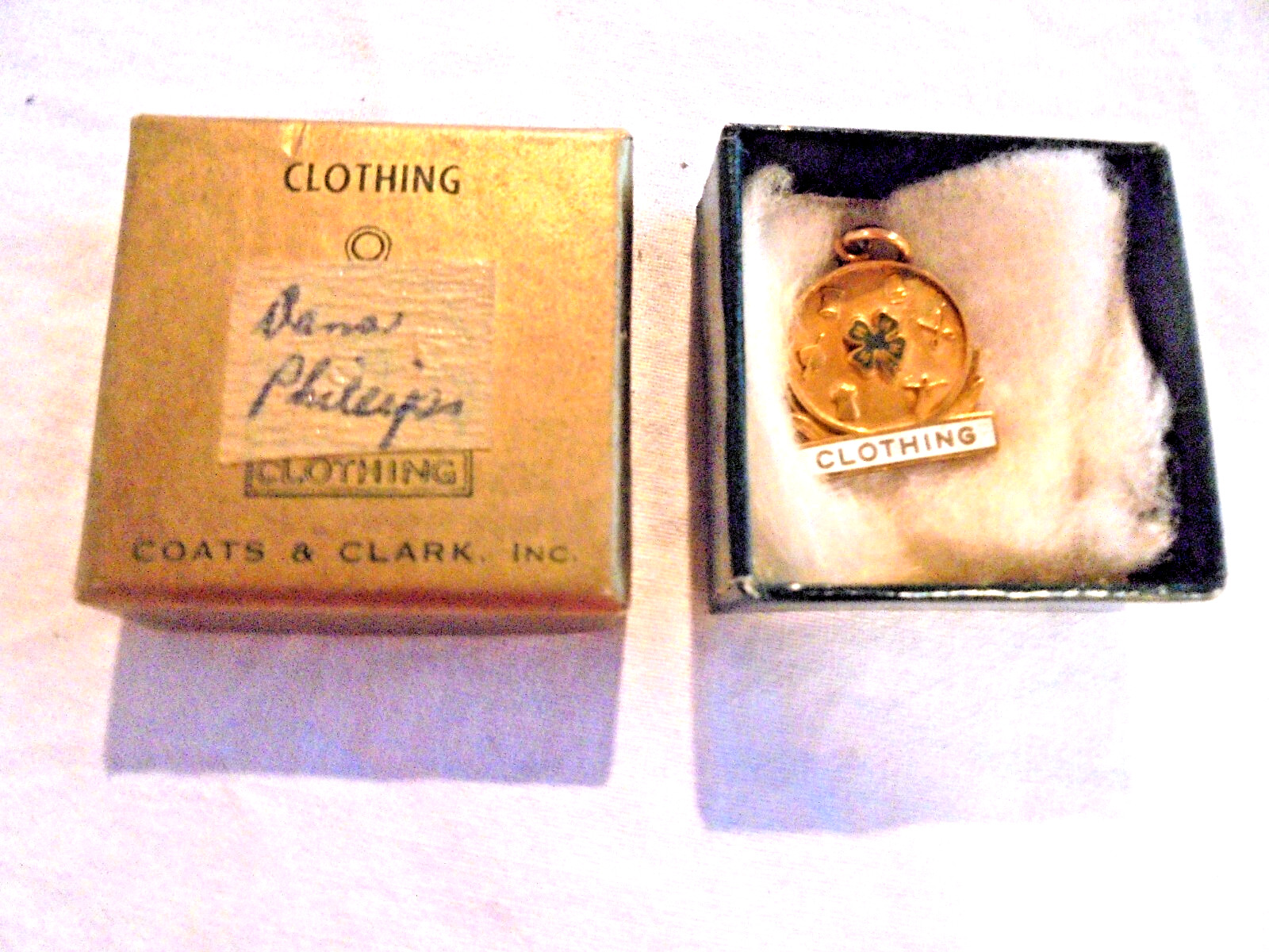 Vintage 4H Club Clothing Gold Filled Charm in the Original Box