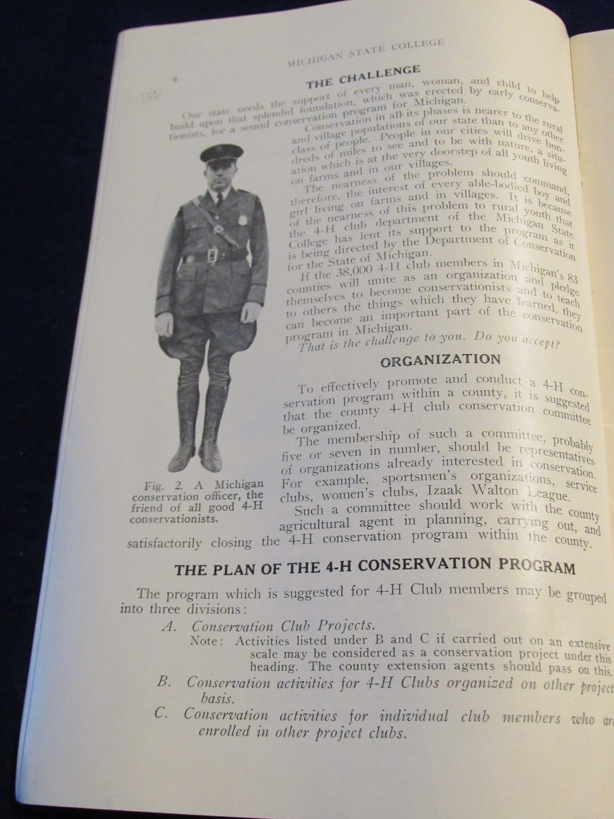 Vintage 1937 MSU Michigan State College Conservation Program for 4H Clubs C183