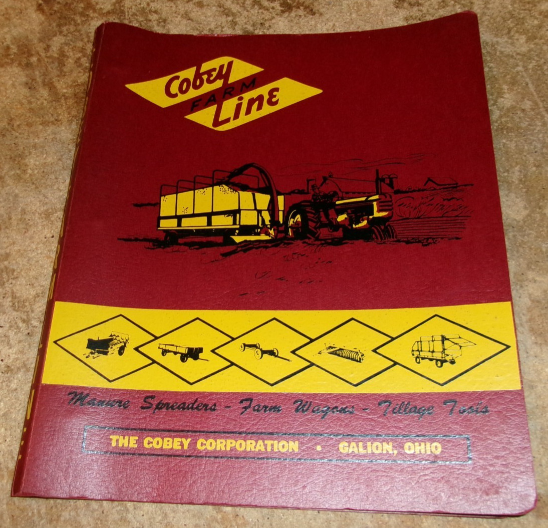 vintage cobey line binder with farm equipment brochures in good shape used