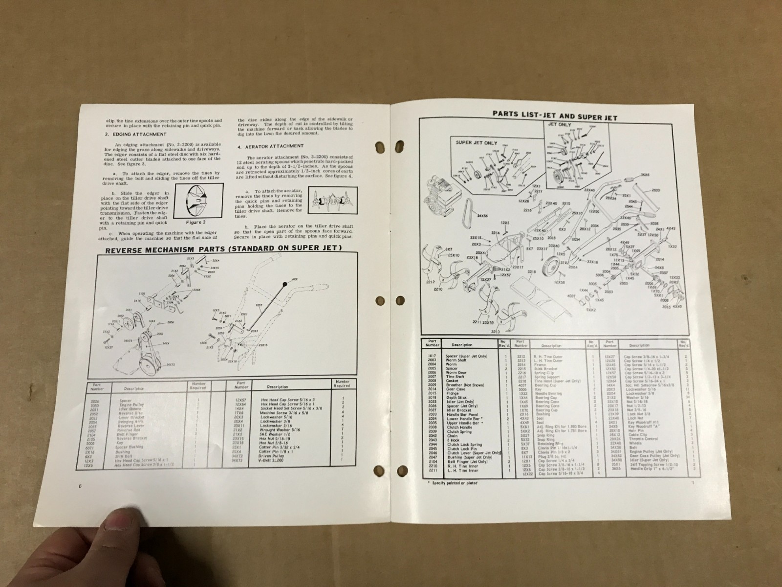 Vintage Ariens Jet/Super Jet Rotary Tiller Operating Instructions/Parts List