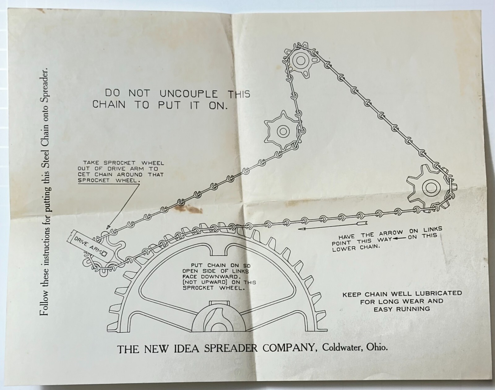New Idea Spreader Co Checking Sheets Instructions Repair List Envelope