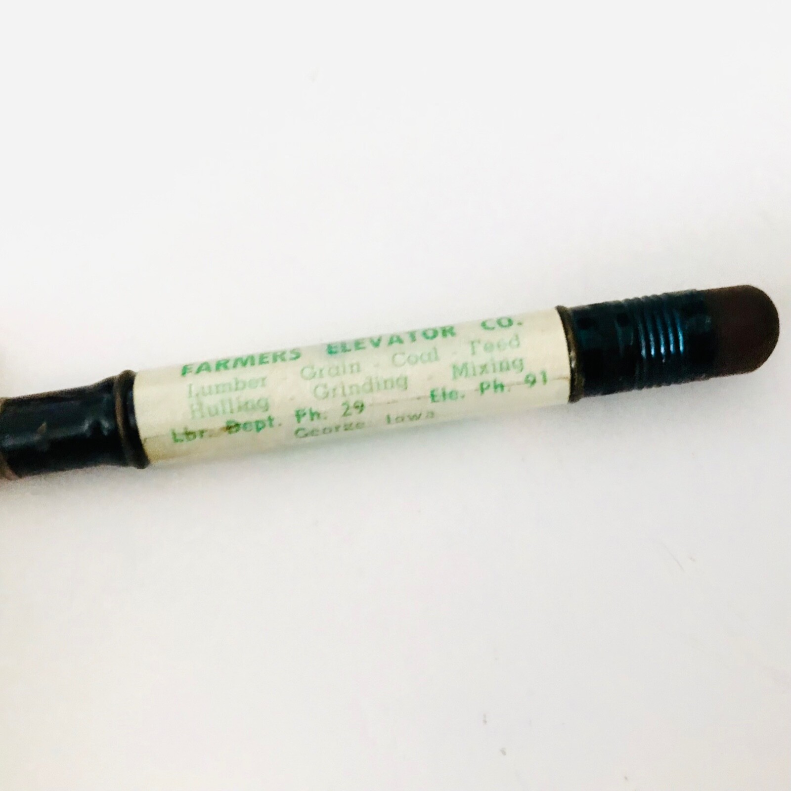 1930-50s Felco Farmer&rsquo;s Elevator Co. George IA Bullet Pencil Lumber Grain Coal