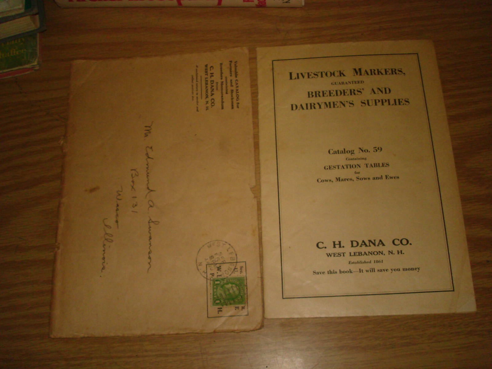 1930 C.H. Dana catalog 59 Livestock Markers/dairymen&rsquo;s supplies/cows/rare