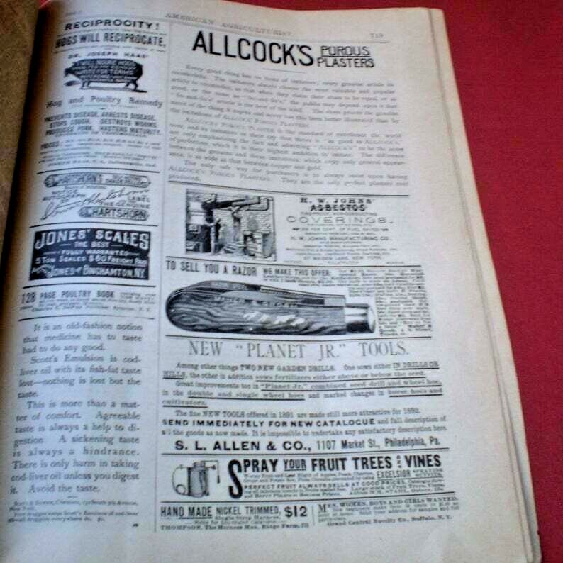 Antique American Agriculturist License Plate and Rare Magazine-1800&rsquo;s