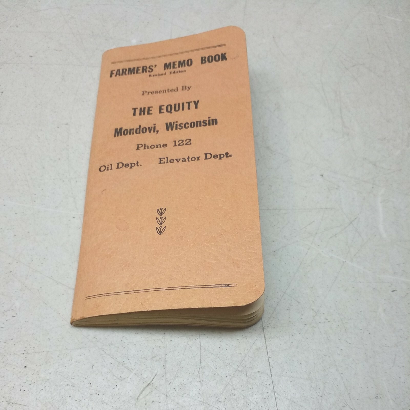 Vintage Farmers Memo Book The Equity Mondovi Wisconsin Agricultural Advertising