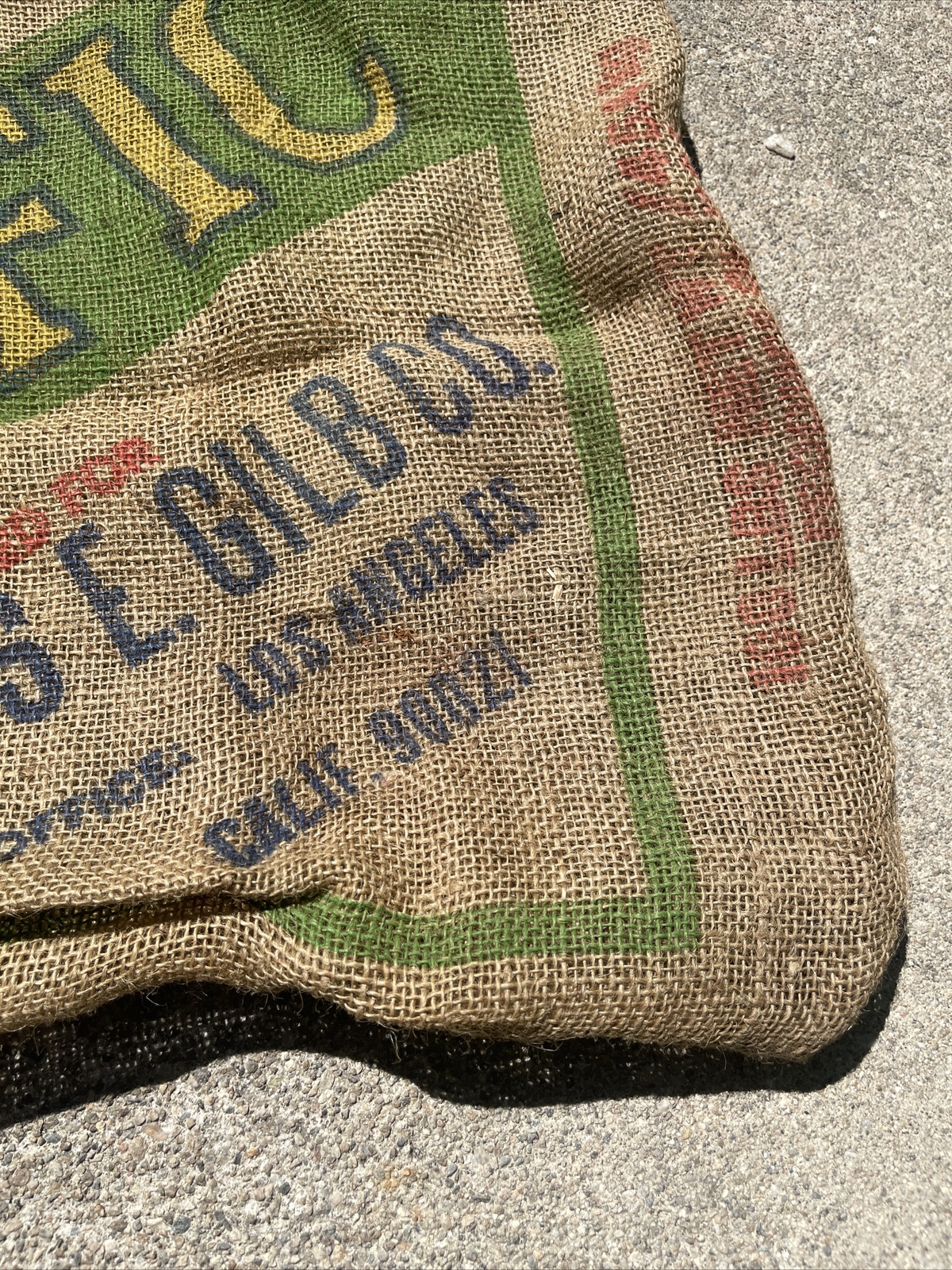 TERRIFIC US NO.1 California Collectible Burlap Sack Charles E. Gilb Co