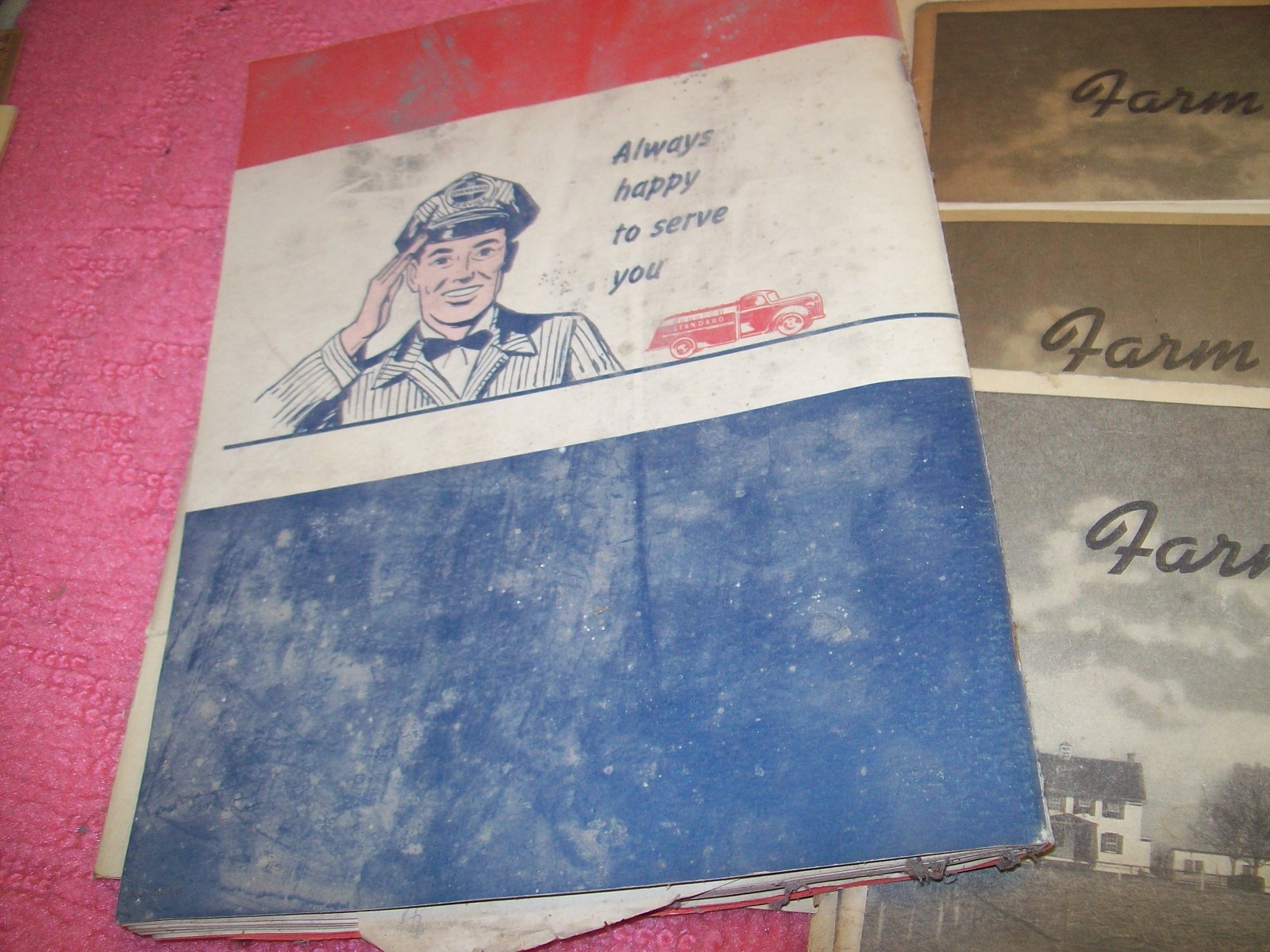 Vintage Lot 1940s 1950s 1960s FHA FSA Farm Record Book, Standard Oil, Waggoners