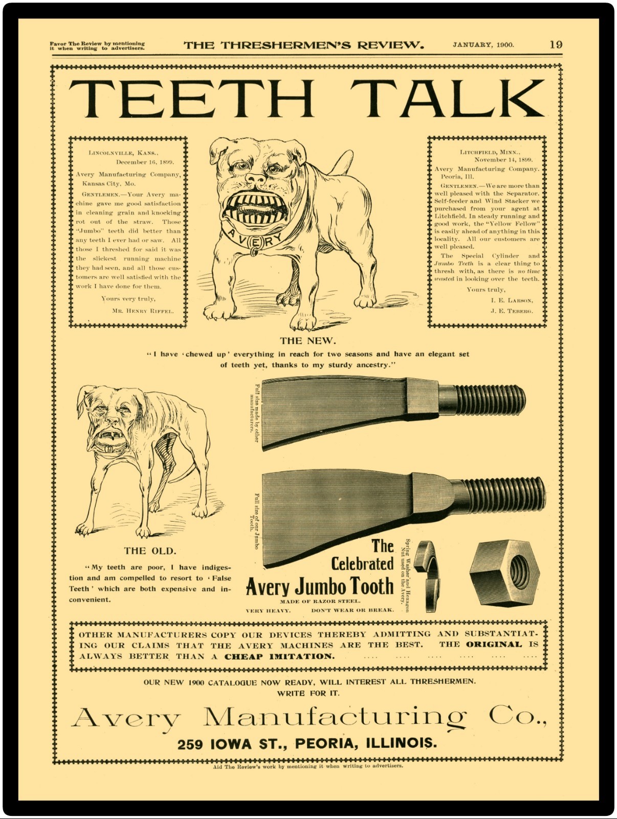 Avery Manufacturing Yellow Fever 9 x 12” Repro Aluminum Metal Sign: « Teeth Talk »