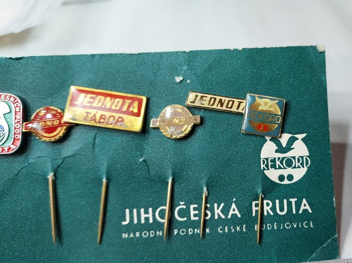 antique south Czechoslovakia Fruit board Agriculture advertising Pins-RARE