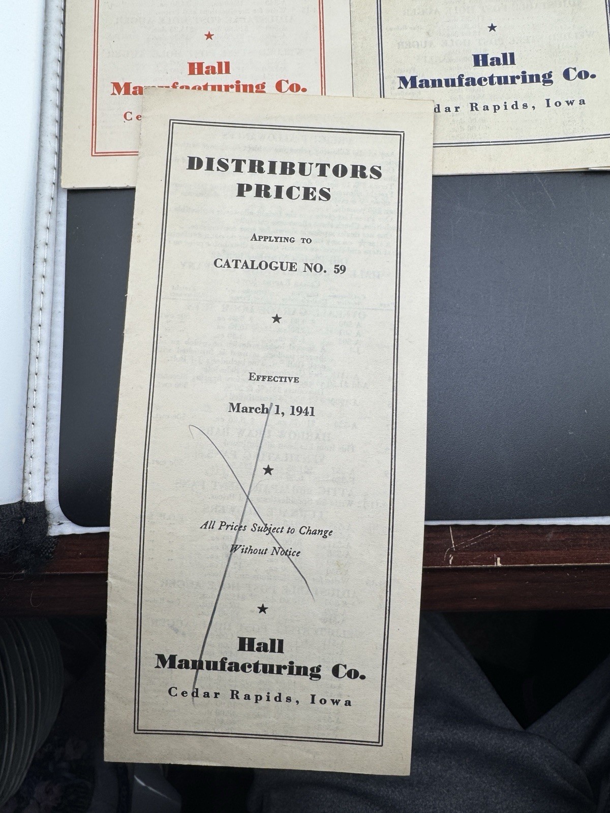 Specialty catalog HALL MANUFACTURING COMPANY Cedar Rapids IOWA W/ Others