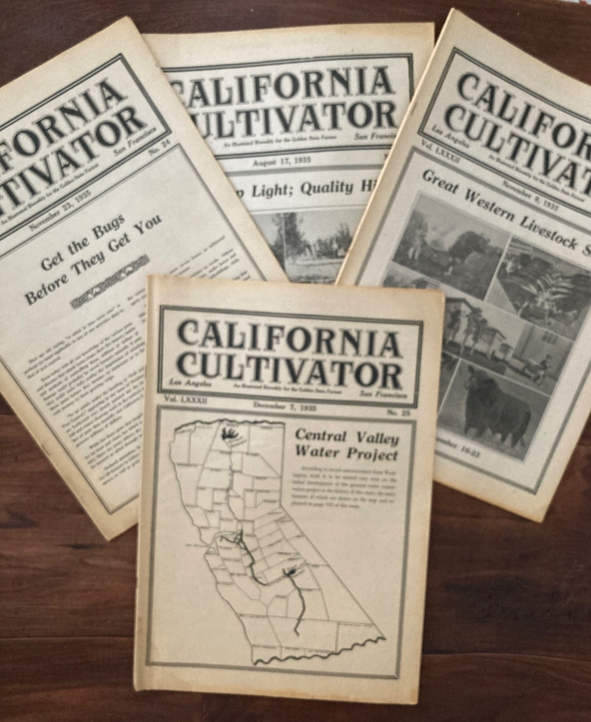 California Cultivator Agricultural Newspaper 1935 Biweekly Lot of 17 VHTF