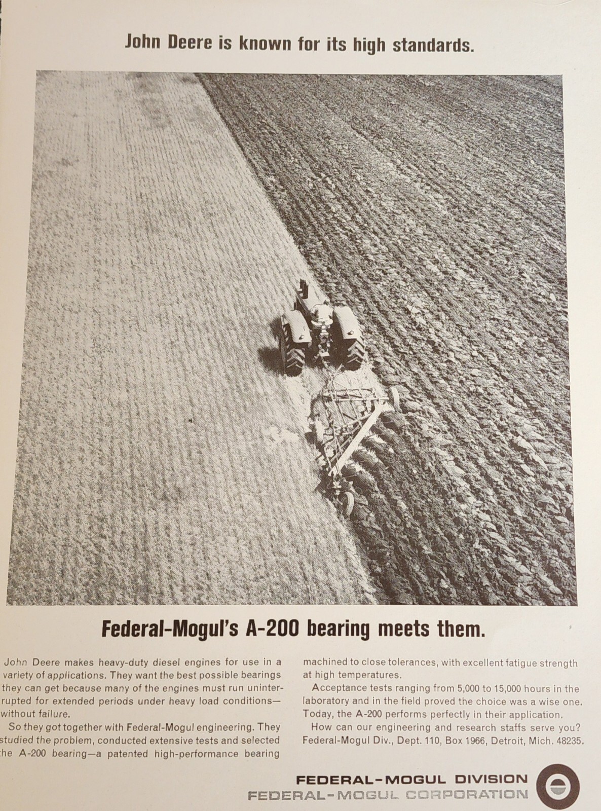 John Deere Tractor Magazine Ad Farm Picture Advertisement Vtg Art