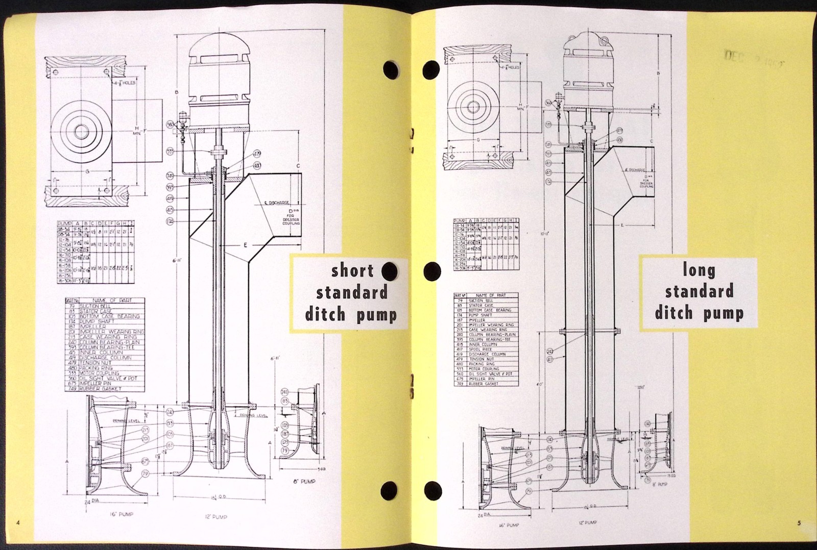 1954 BJ Ditch Pumps Brochure Byron Jackson Co Los Angeles CA
