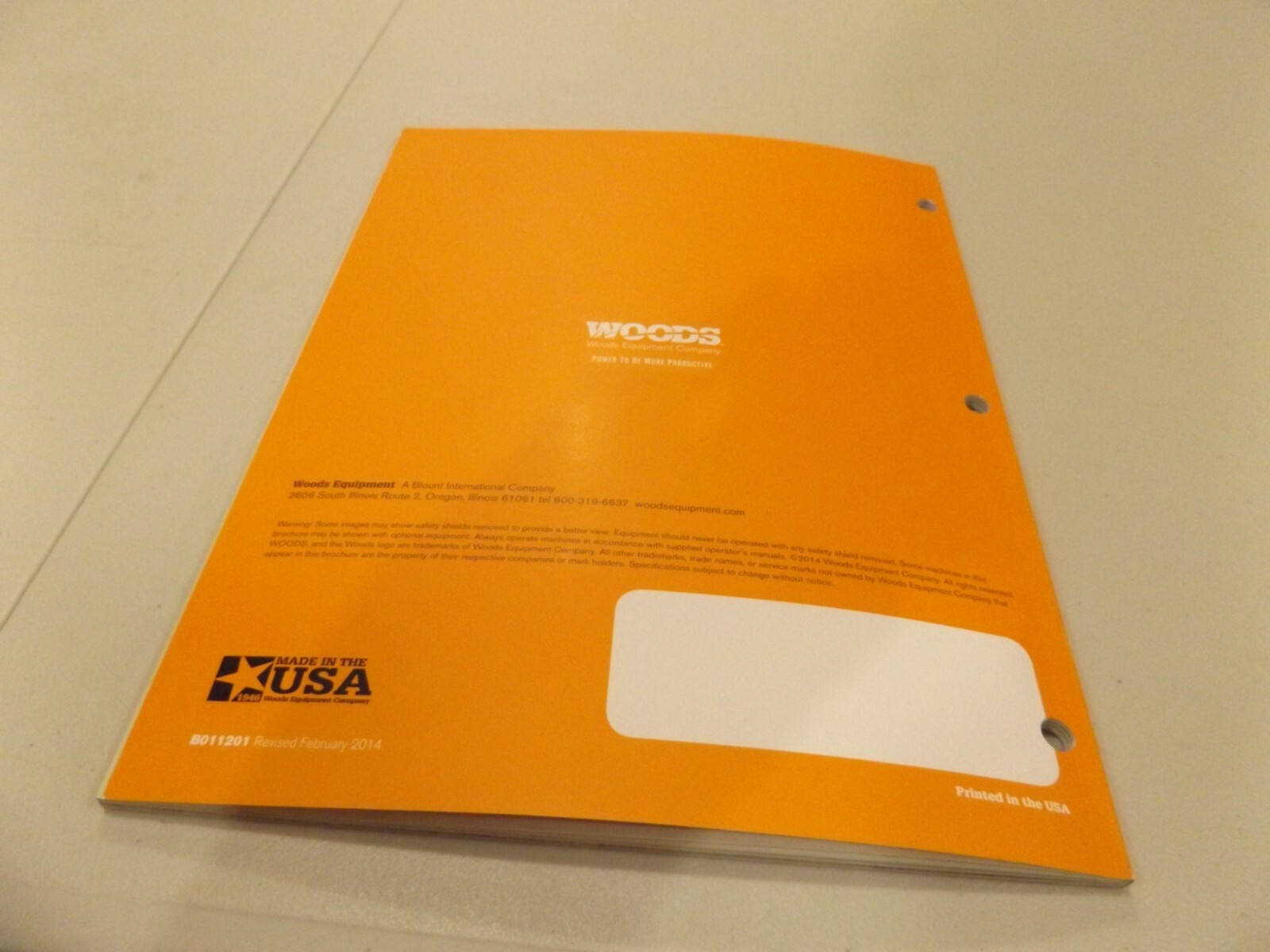 WOODS PRODUCT GUIDE 2014 LIT. # B011201 February 2014