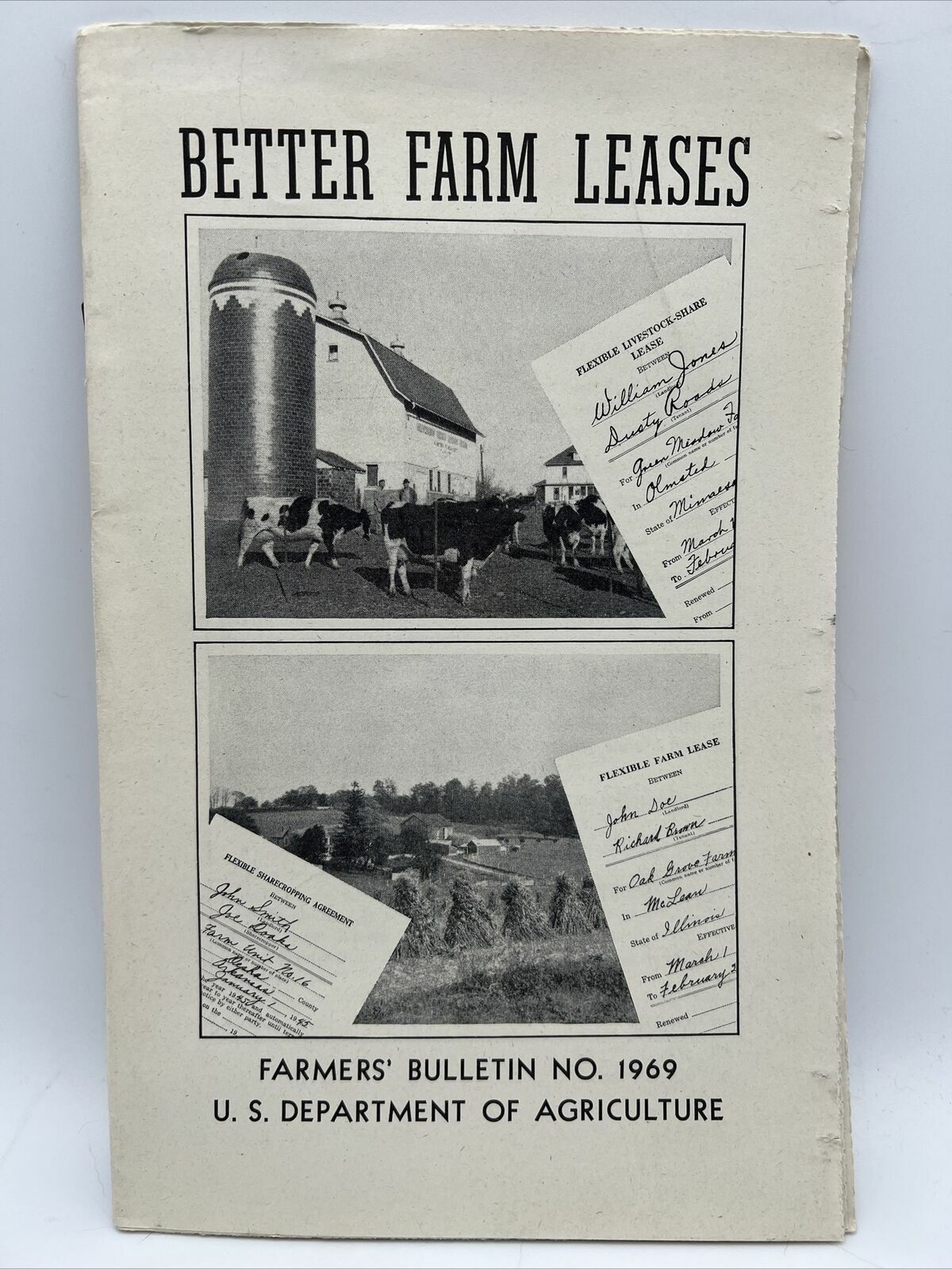 1945 USDA Farmers Bulletin No 1969 BETTER FARM LEASES by Harris Tharp and Turner