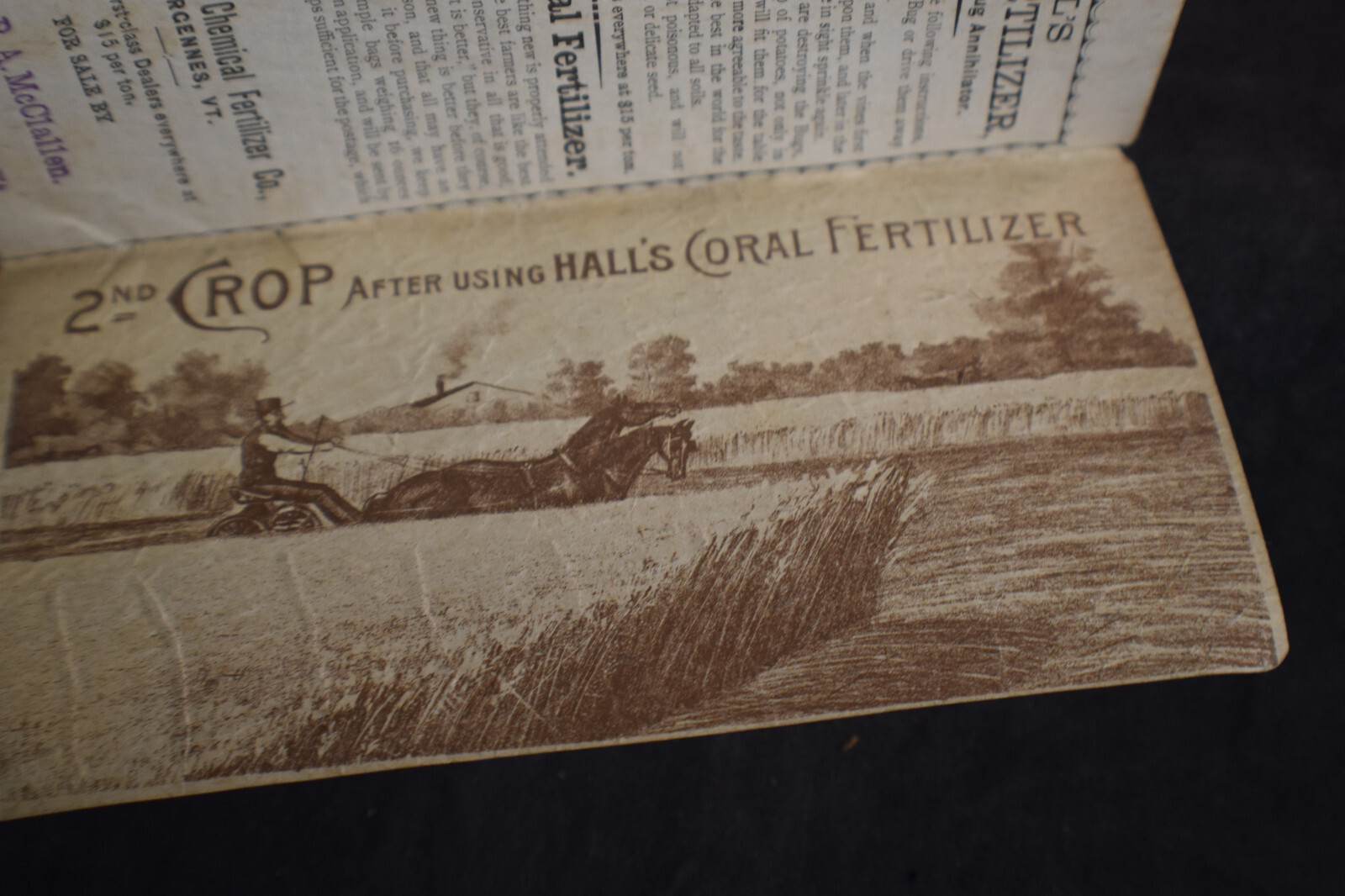 Ca 1888 Vermont Chemical Fertilizer Company Brochure – Vergennes Vermont