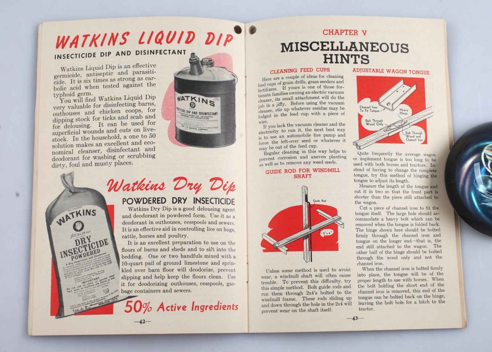 Vintage 1944 Watkins Farm Hints and Rules Booklet