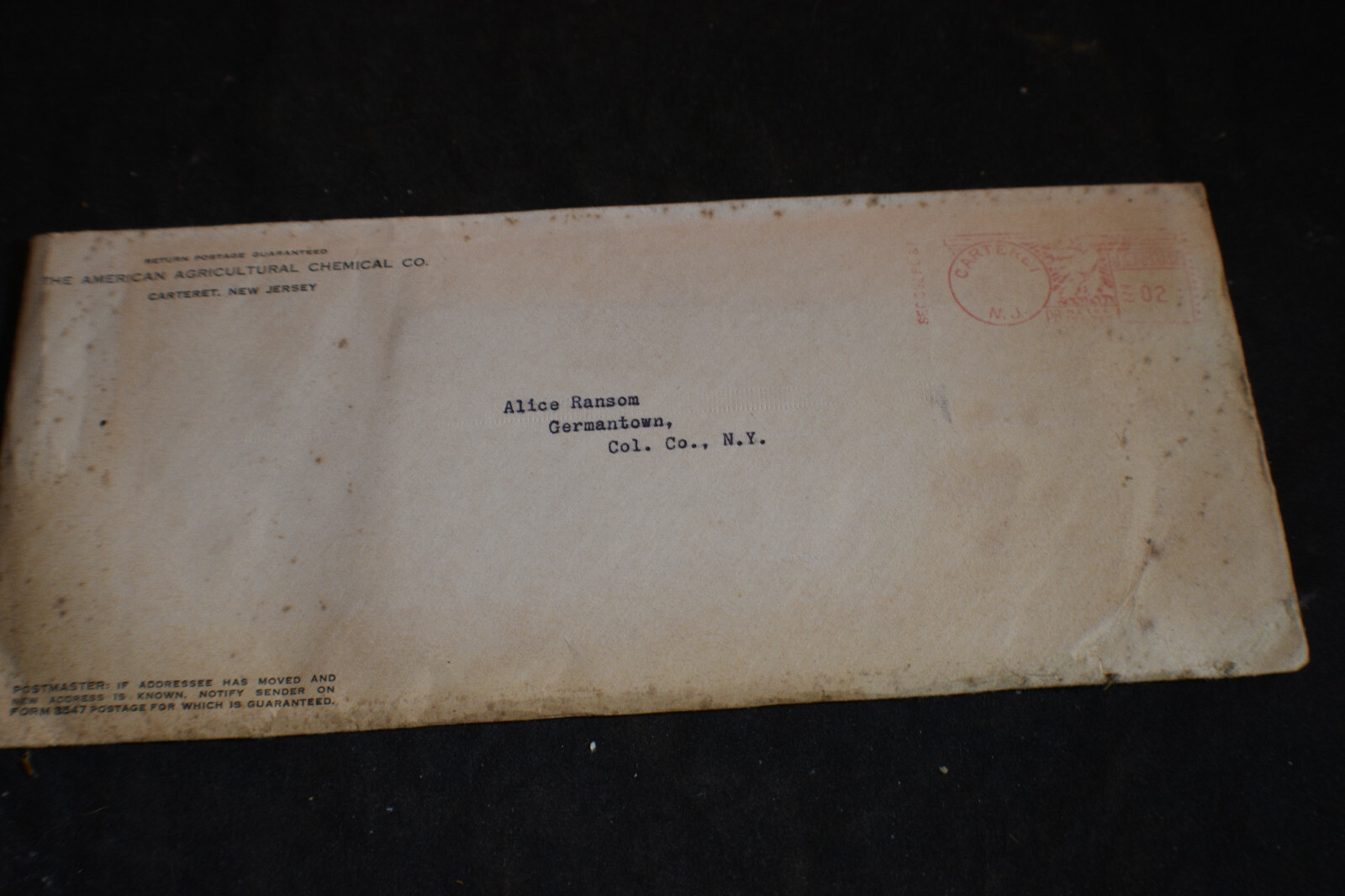 1949 AGRICO &lsquo;Nations Leading Fertilizer&rsquo; Memo Book And Envelope Contents