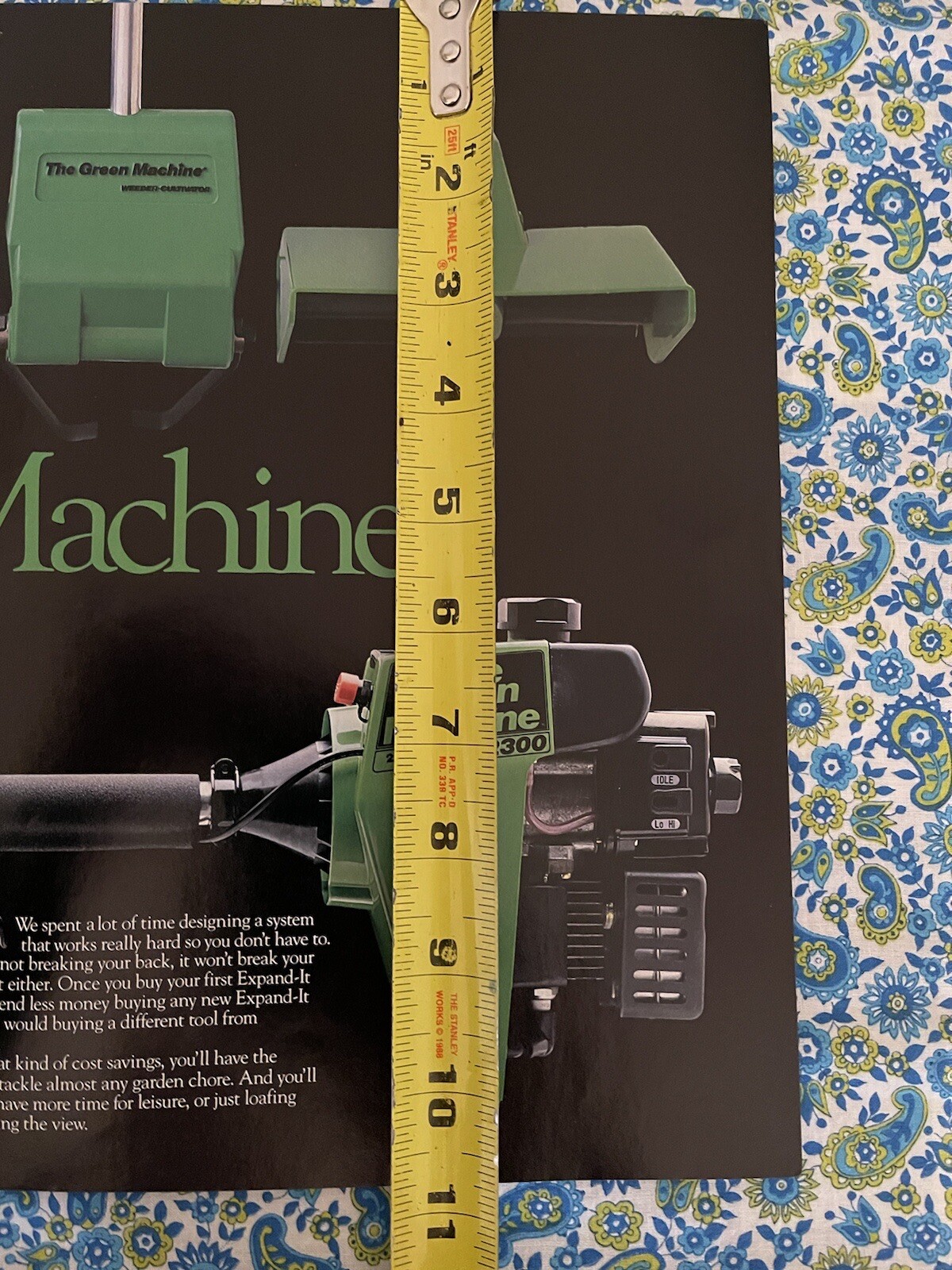 Vintage 1985 Think Green Machine 2300 Lawn Tool Print Ad Multi Attachments Edger
