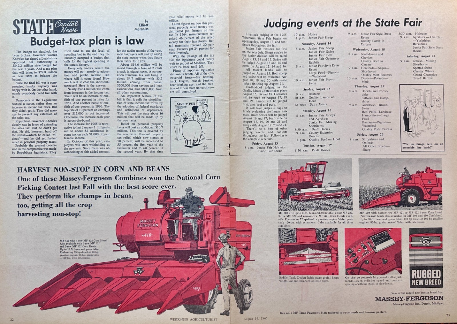 Lot of (4) Massey Ferguson Tractor Ads Early Sixties Ads #5004-5007
