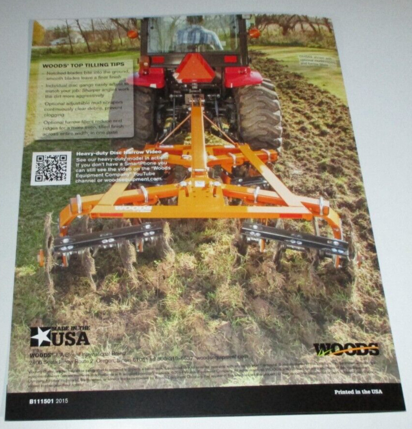 *Woods Disc Harrows Sales Brochure DHS48/64/80 DHM80/96 DHH108T/126T/144T 2015