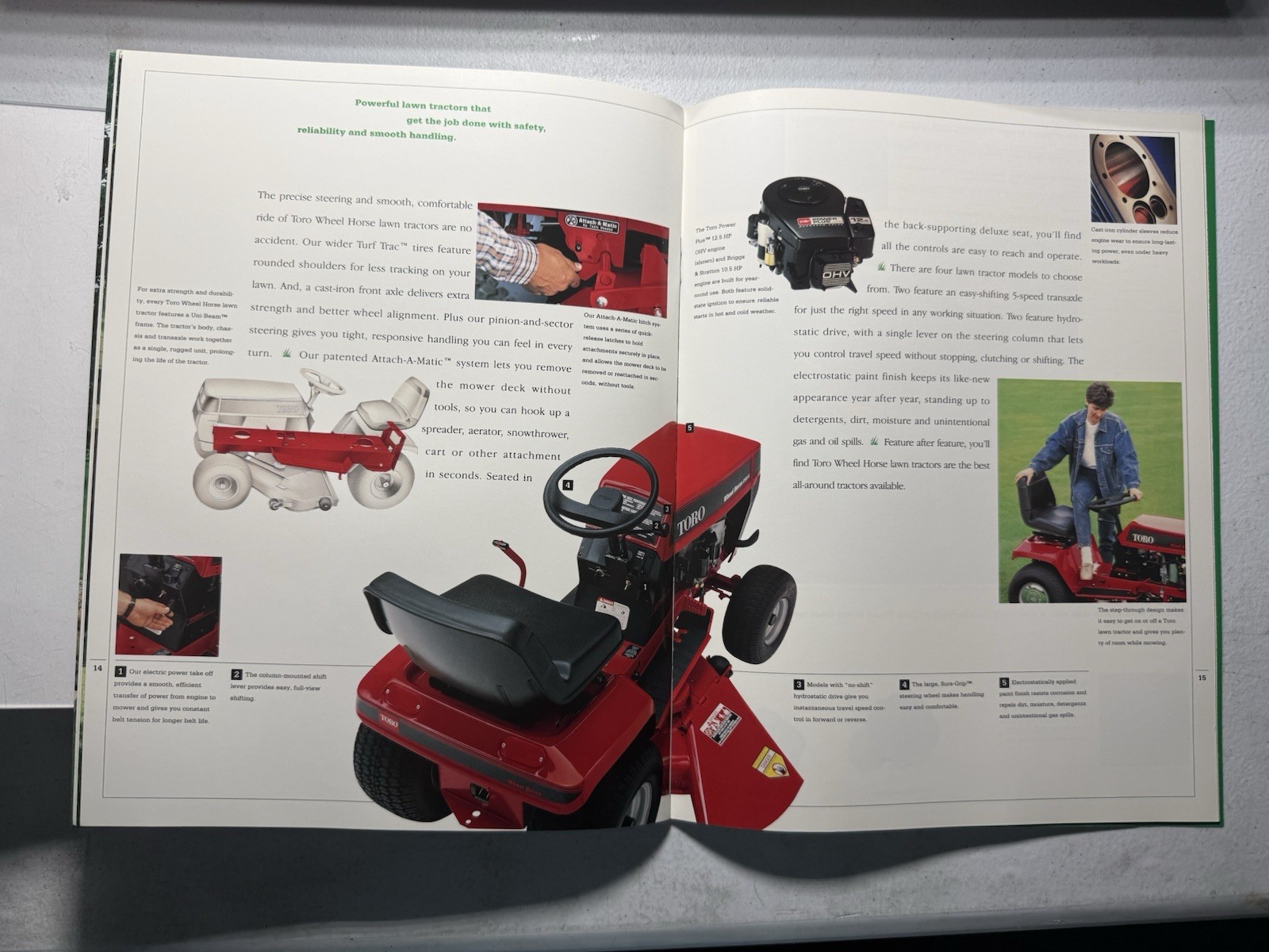 Toro Wheel Horse Yard/Lawn Tractors Rear-Engine Riders Catalog 1992