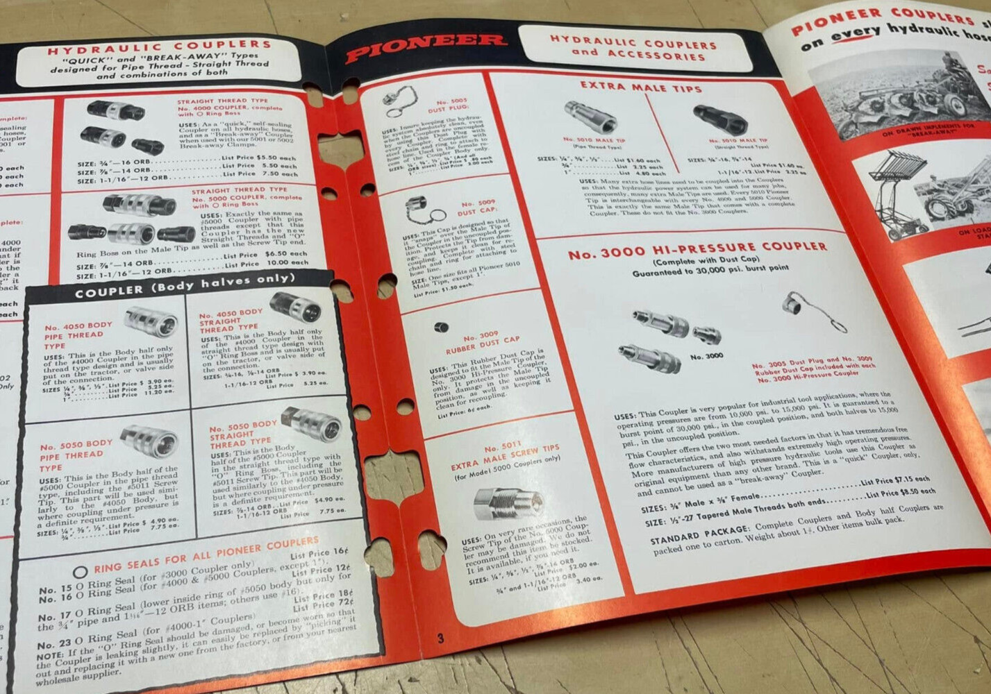 Vintage Original Pioneer Farm Equipment Hydraulics Couplers Catalog Brochure