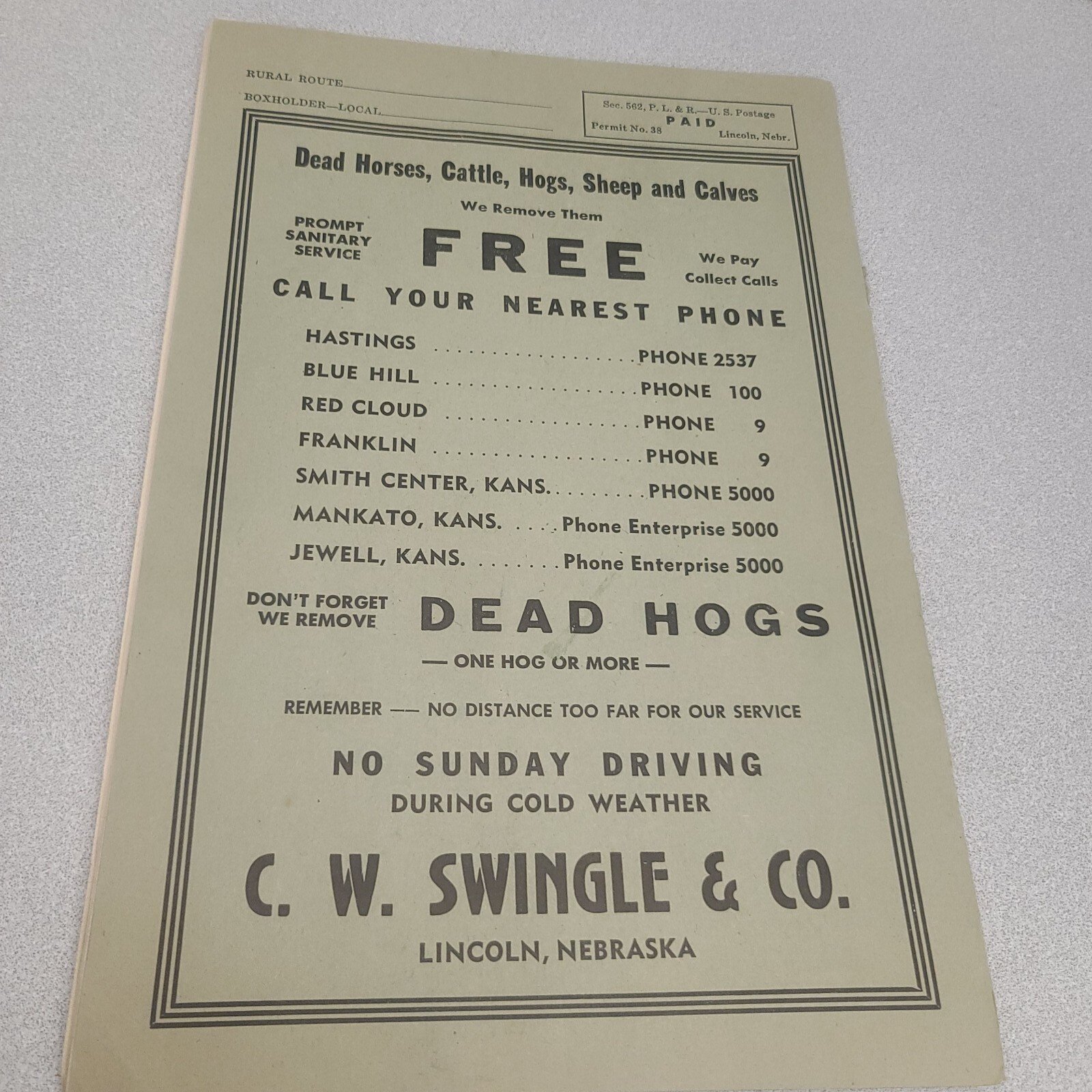 Vtg 1940s Lincoln Nebraska RENDERING CO FARM RECORD BOOKS Advertising Lot 3