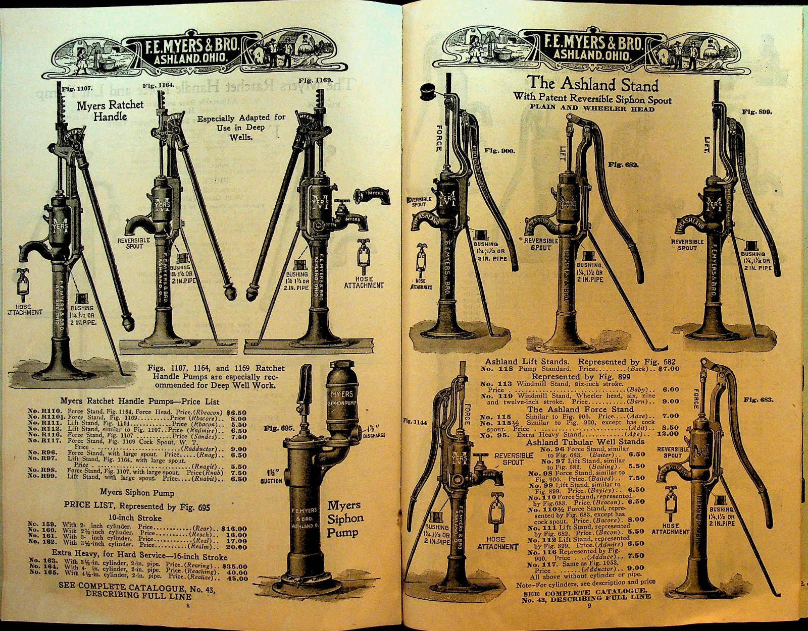 FE Myers & Bro Ashland Pump & Hay Tool Works Catalog ca 1910 Myers Branch