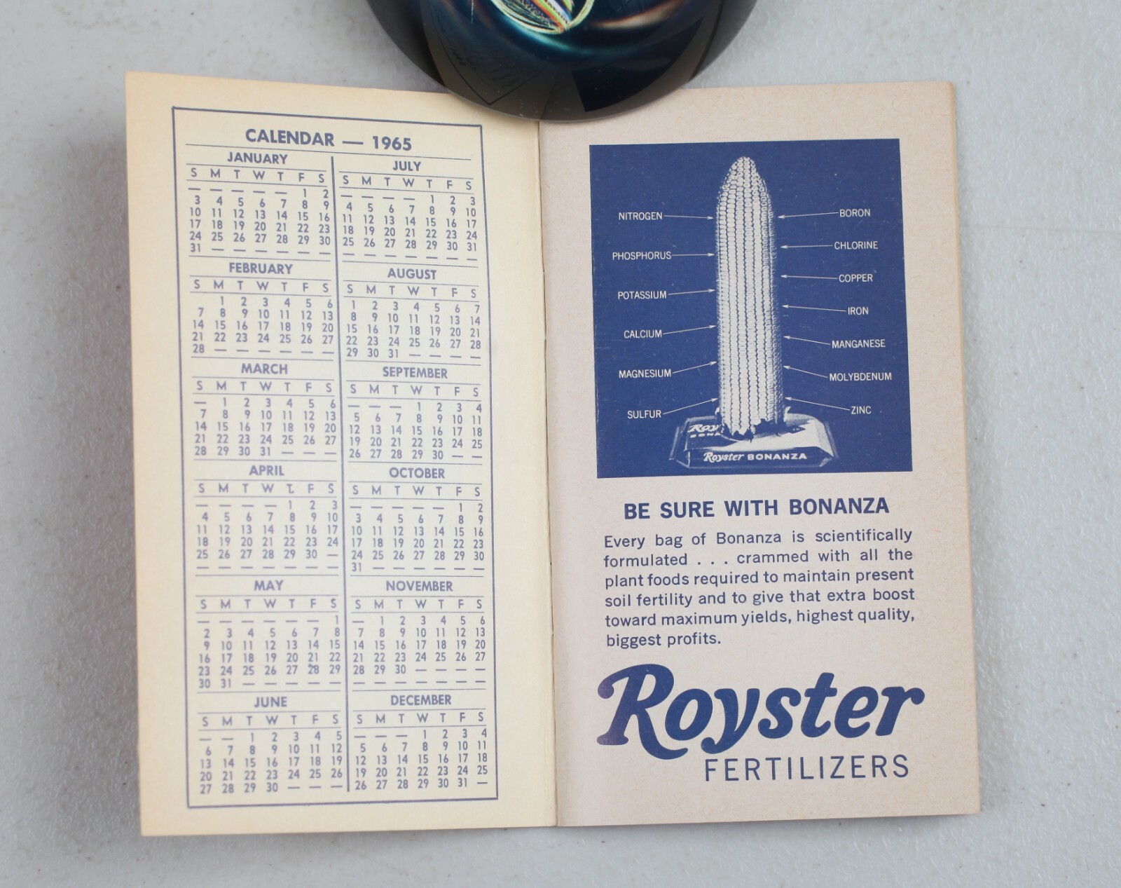 Vintage Farmers Pocket Memo Book 1965 Royster Bonanza Fertilizer