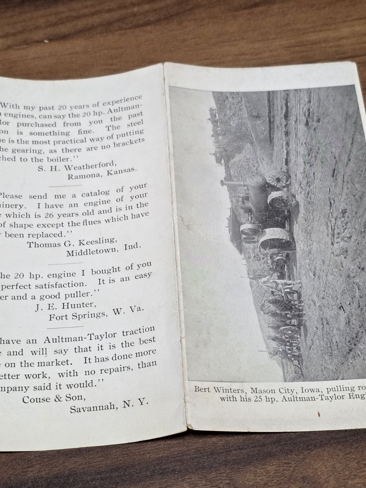 Rare Early 1900s Aultman & Taylor Small Tractor Brochure