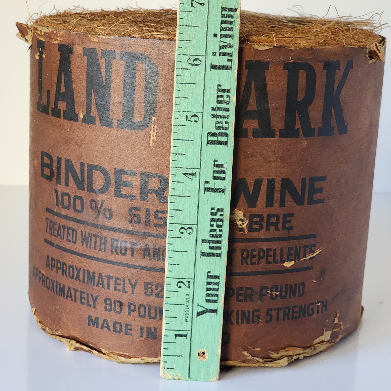 Vintage Land Mark Binder Twine Full Roll NOS Treated Mexico Western Farmhouse