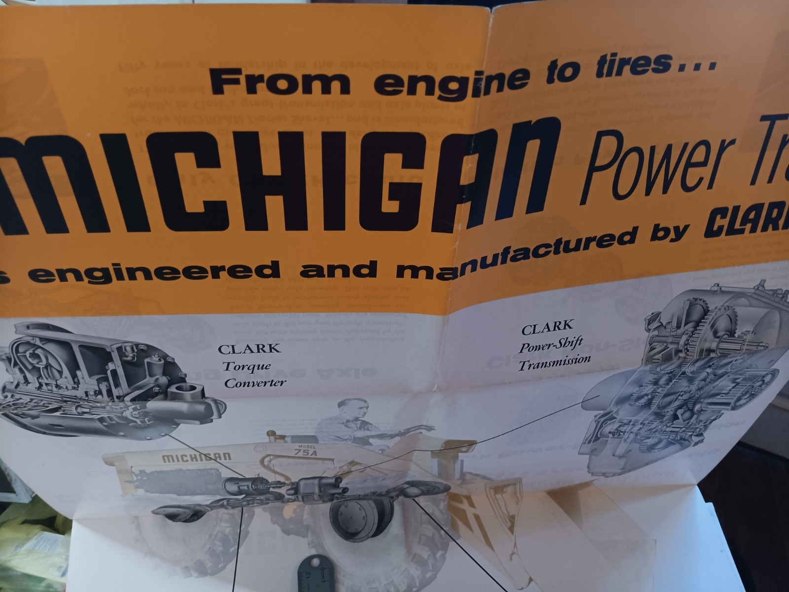 Clark Michigan Large Poster Power TRAINS for Wheel Loader