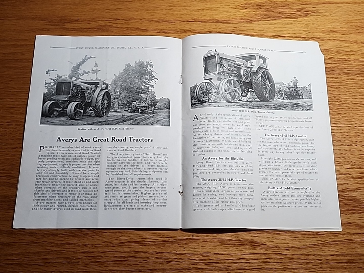 Avery Farming Threshing Road Tractor Catalog Brochure Peoria IL