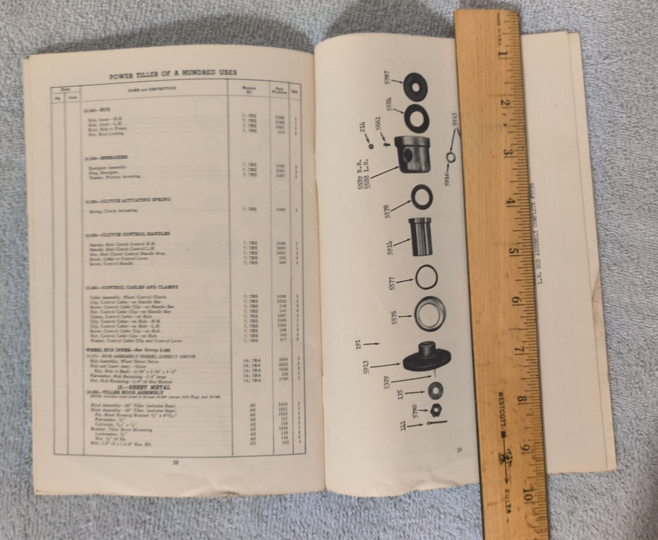Vintage Frazer Farm Equipment Co. ORIGINAL Rototillers Parts Book