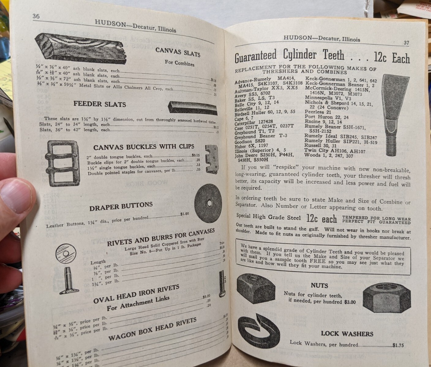 1946 Hudson Machinery & Supply Co Catalog Decatur Illinois IL Thresher Supplies