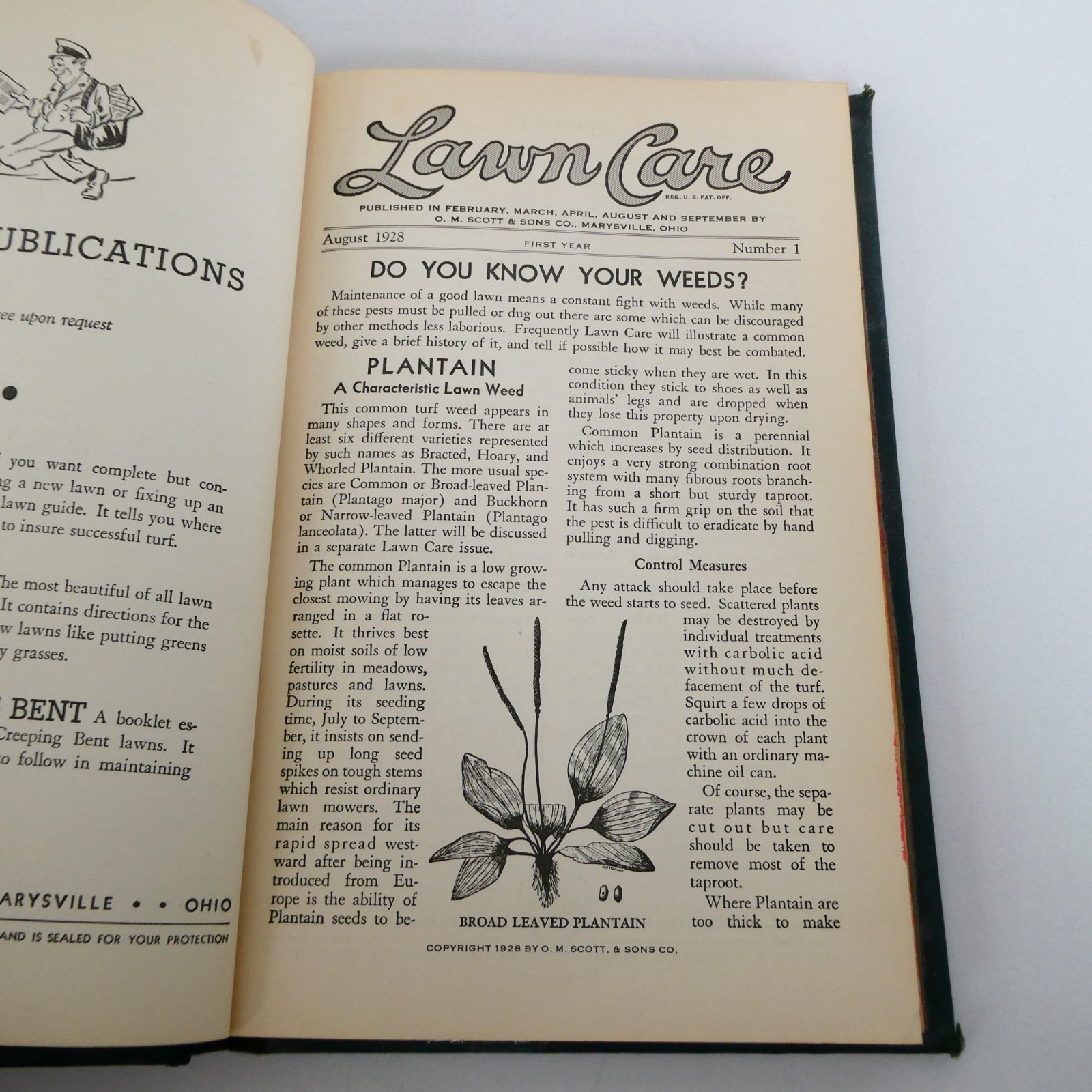 Scotts Lawn Care Bulletins 1928 to 1941 Bound Book Grass Seed Newsletter Vintage