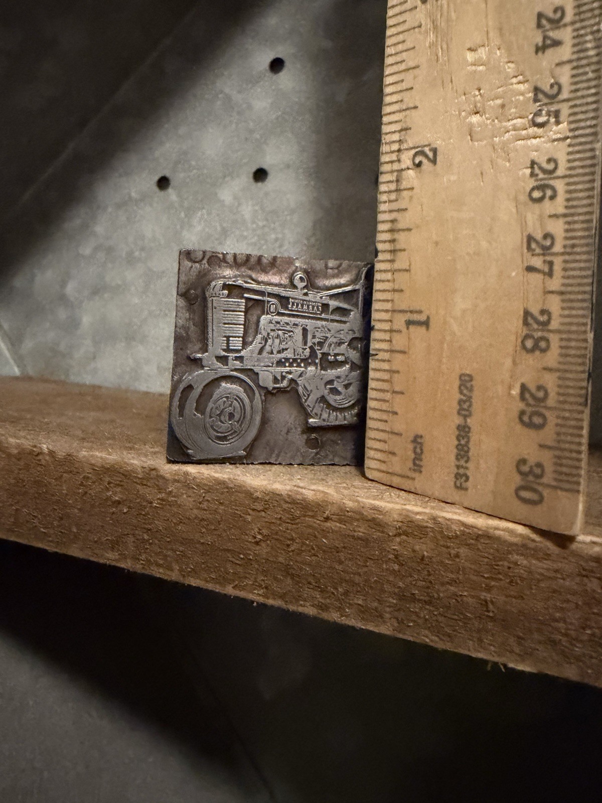VINTAGE Typeset Printer Press Block Farmall Tractor Farming Ad Advertisement