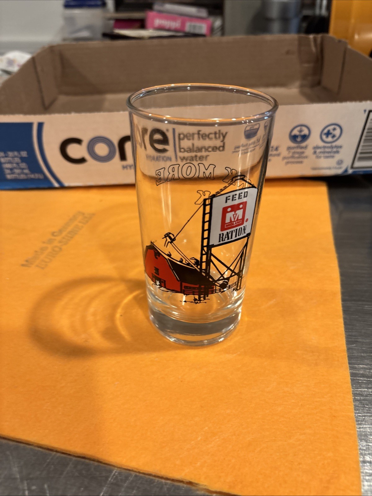Vintage “Midland Coop” – “Drink More Milk” Advertising Drinking Glass Tumbler