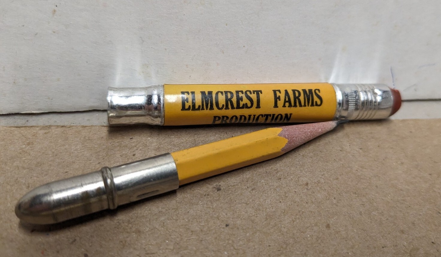 Vintage Elmcrest Farms Production Tested Hampshires Manchester Ia Bullet Pencil