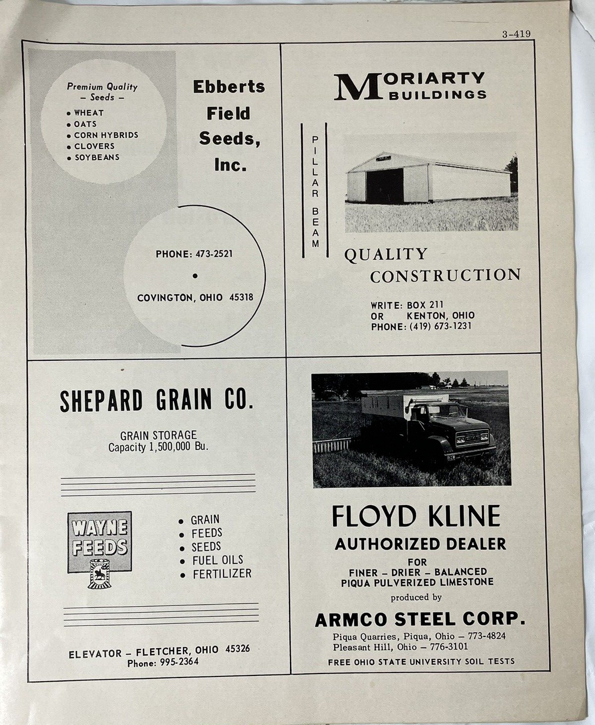 1968 Farming Magazine Ohio Farm Advertising Production Credit Association Vintag