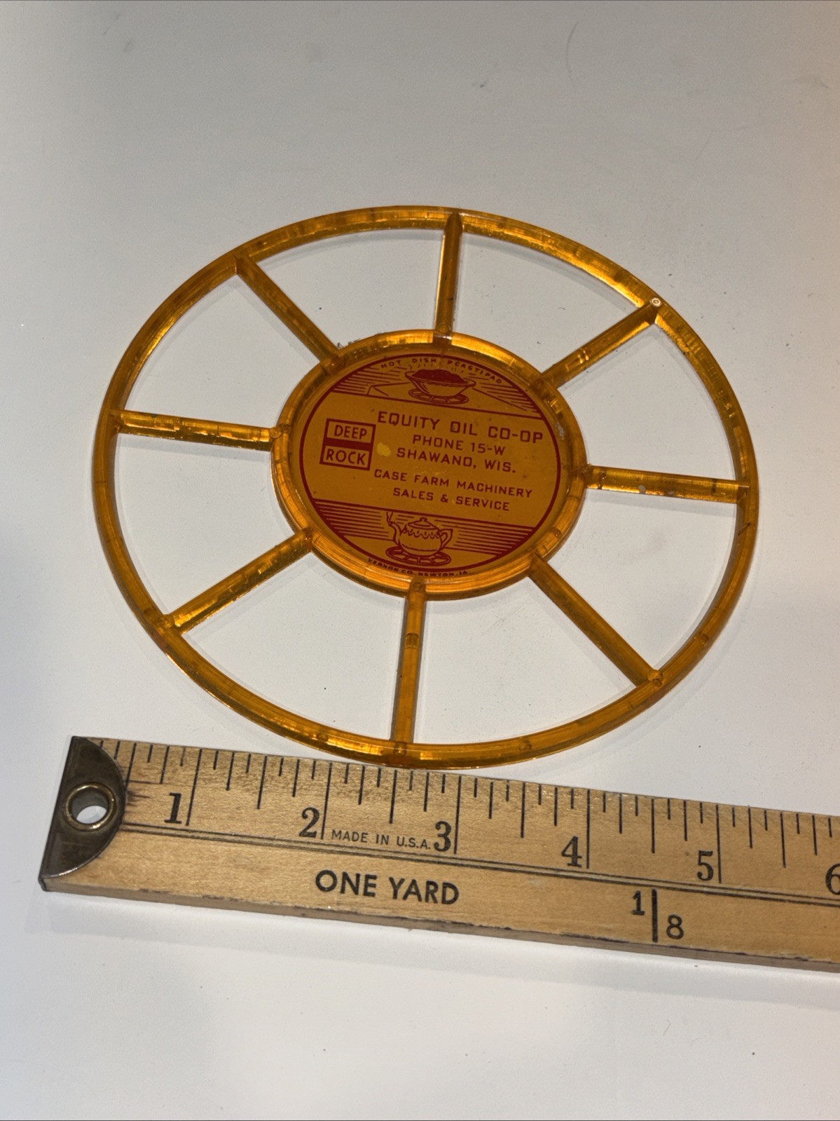 RARE Vintage Mid-Century Hot Dish Plastipad Equity Oil Shawno Wisconsin