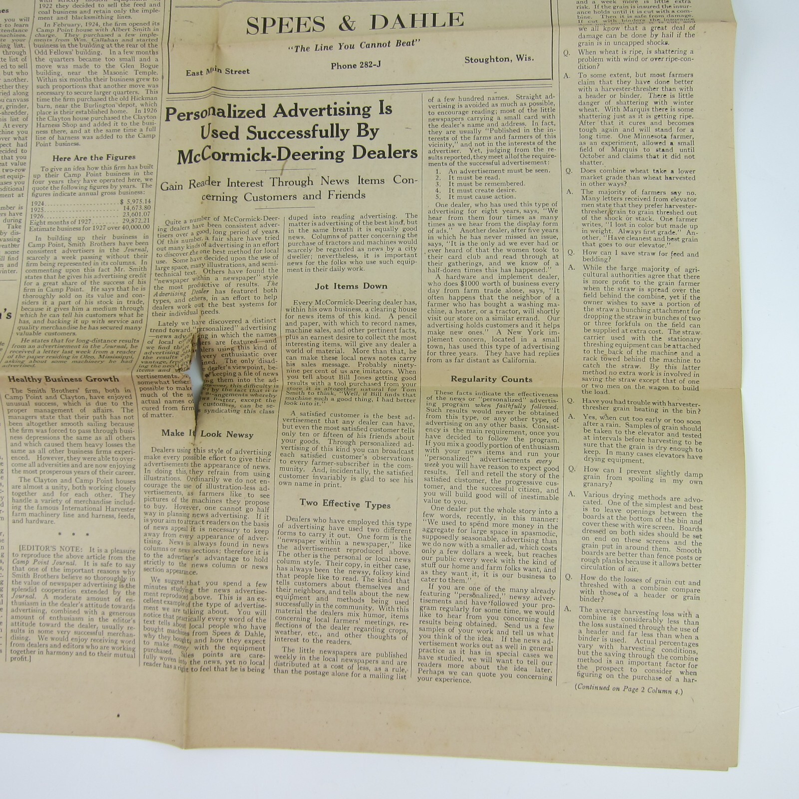 The Advertising Dealer McCormick-Deering Trade News 1927 Chicago IL Antique RARE