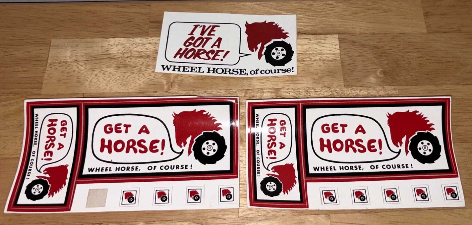 Vintage Wheel Horse Decals Stickers I&rsquo;ve Got a Horse~Get A Horse Meyercord
