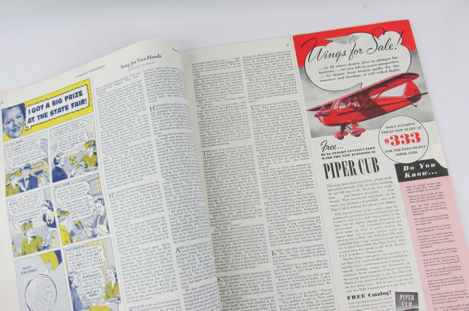 Vintage « Country Gentleman » August 1940, McClelland Barclay Cover Skiers, Poland
