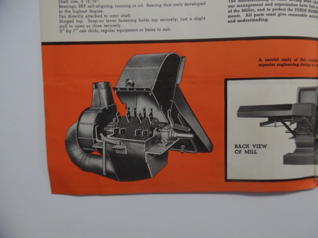 c.1940s Myers-Sherman Co Fords Industrial Hammer Mill Catalog Brochure Vintage