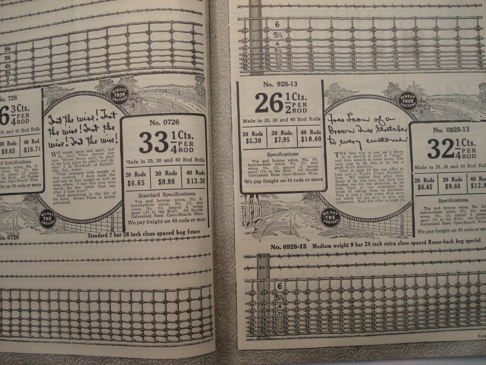 1920&rsquo;S CATALOG « A » FENCE & GATE BROWN&rsquo;S FENCE & WIRE CLEVELAND OHIO