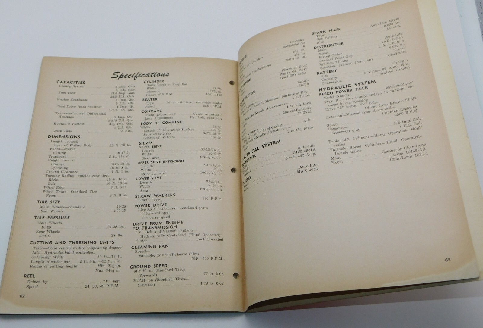 Massey-Harris No 72 SP Combine Owner’s Manual