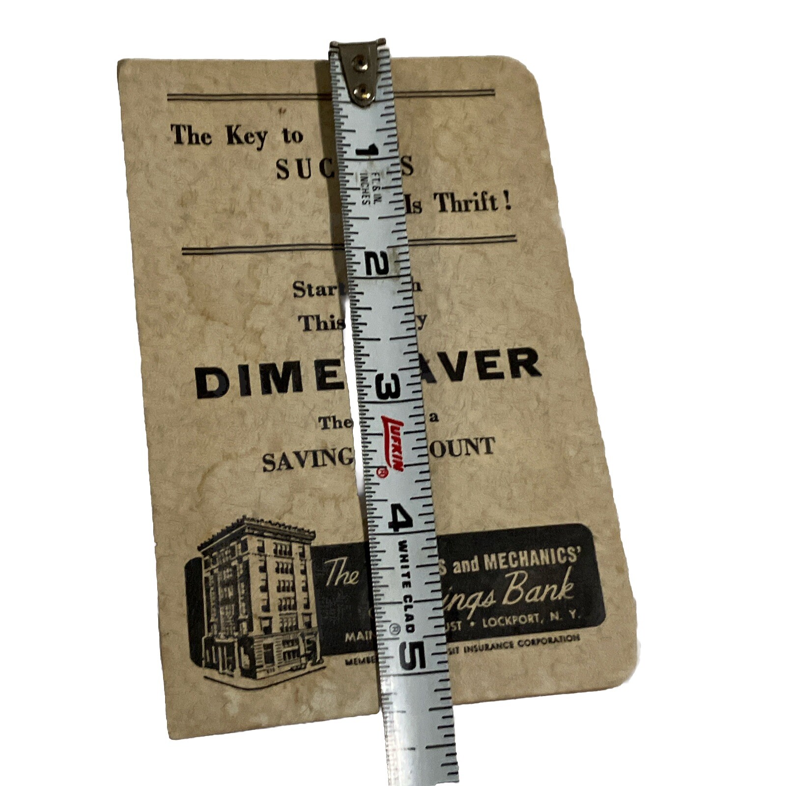 Rare Advertising VTG DIME Saver Book The Farmers And Mechanics Saving Bank